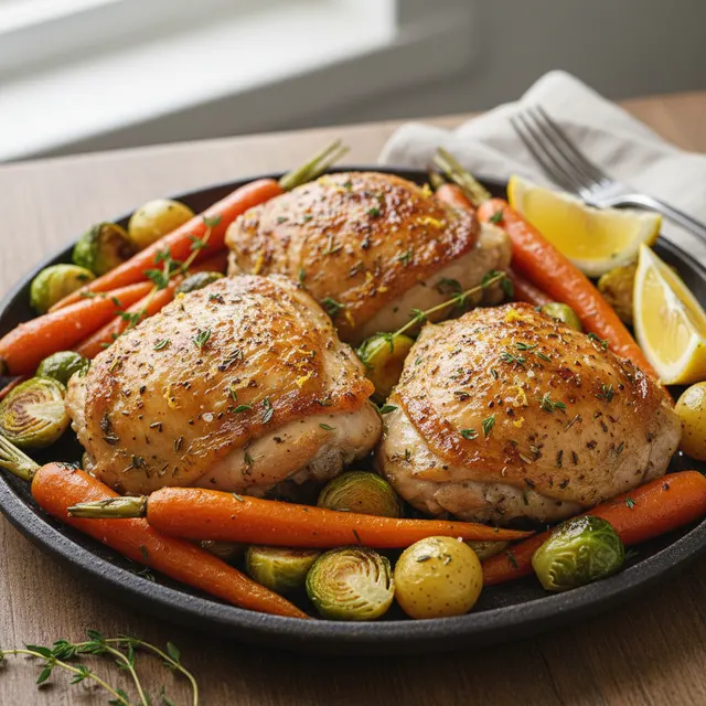 Lemon Herb Roasted Chicken with Veggies