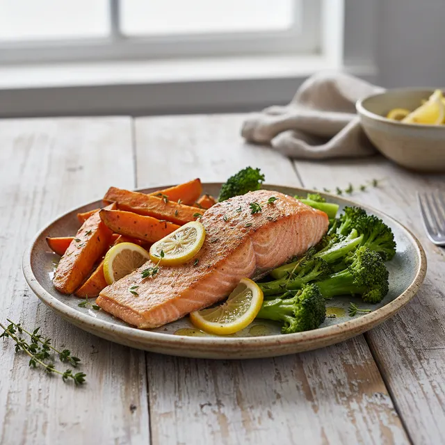Baked Salmon with Sweet Potato