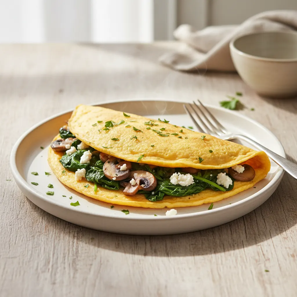 Spinach & Mushroom Omelette